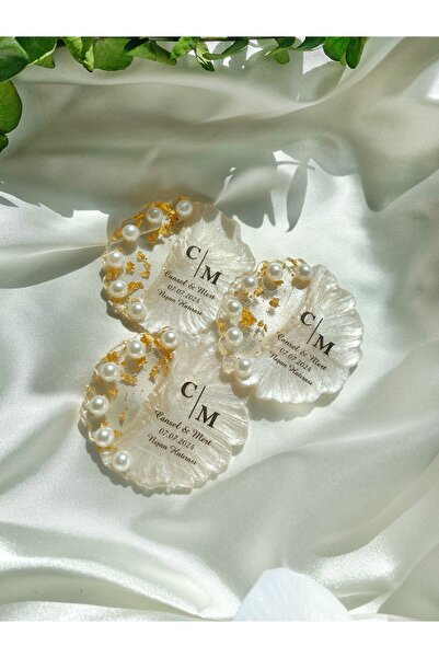 Gami Handmade Gold İncili Epoksi Magnet Söz, Nişan, Nikah, Düğün Hediyelik Or...