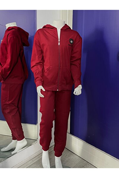 Deros Girl's and Boy's 2Ip Seasonal Tracksuit Set, Children's Burgundy Tracksuit Set