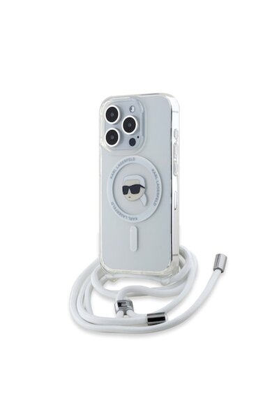 Karl Lagerfeld Case compatible with iPhone 15 Pro, Stylish Look P2478, Plastic, Crystalline Karl Head