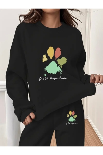 Deocept FAITH HOPE LOVE ΣΕΤ ΦΟΡΜΑ ΜΕ ΣΤΑΜΠΑ UNISEX OVERSIZE ΠΟΔΗΛΑΤΟ ΚΑΤΩ/ΕΠΕΥΘΥΝΗ ΦΟΡΜΑ