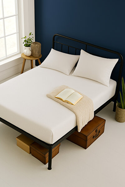 Navessa Home Collection White Bed Sheet Set |   Single, Double, King Size - Cotton, Ironable, Anti-Sweat