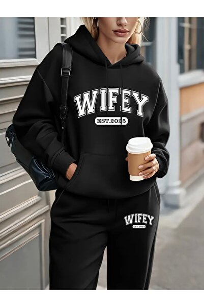 Deocept طقم بدلة رياضية بقلنسوة للجنسين للنساء/الرجال من WIFEY