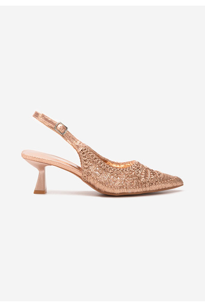 B T Shoes Champagne lodičky s otevřenou pätou Alisiana