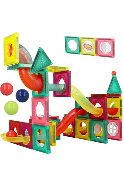 SOLTOY Set 78 piese magnetice de construit educational si creativ pentru copii, SOLTOY® Magnet Blocks