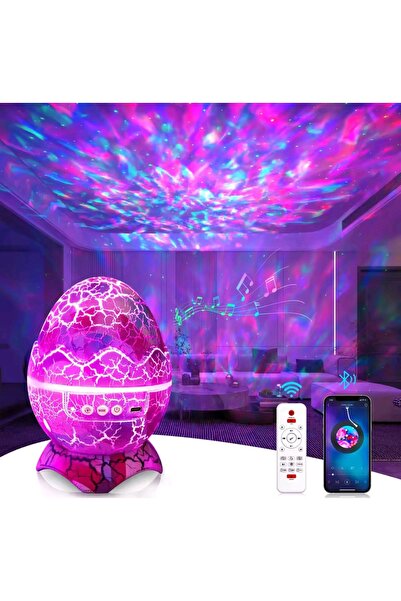 ErginGroup Dinozor Bluetooth Hoparlör Müzik Masa Gece Lambası Galaxy Led Proj...
