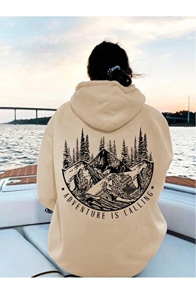 mercoledi ADVENTURE IS CALİNG SWEATSHIRT MARE IMPRIMAT