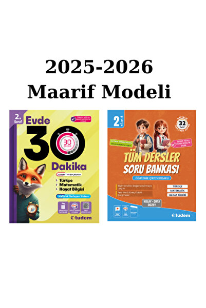 Tudem Yayınları Tudem 2. Sınıf Evde 30 Dakika-2. Sınıf Tüm Dersler Soru Banka...