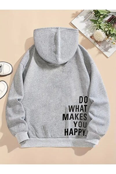 mercoledi كن ما يجعلك سعيدًا سترة مطبوعة كبيرة الحجم للنساء/الرجال للجنسين