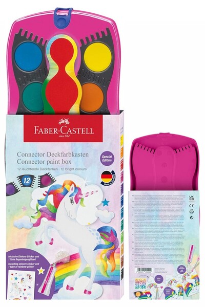 Faber Castell Acuarele 12 Culori Conector Unicorni 2025 Faber-Castell