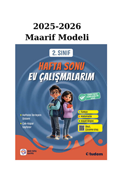Tudem Yayınları Tudem 2. Sınıf Hafta Sonu Ev Çalışmaları 2025/26 Maarif Modeli
