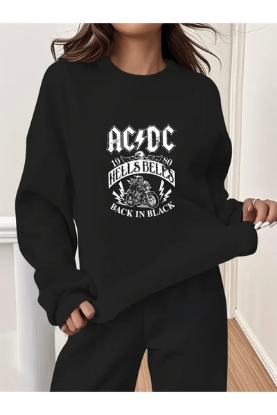 mercoledi ΣΕΤ ΦΟΡΜΑΣ AC&DC PRINTED UNISEX OVERSIZE ΠΟΔΗΛΑΤΟ ΚΑΤΩ/ΕΠΙΣΤΡΩΜΕΝΟ