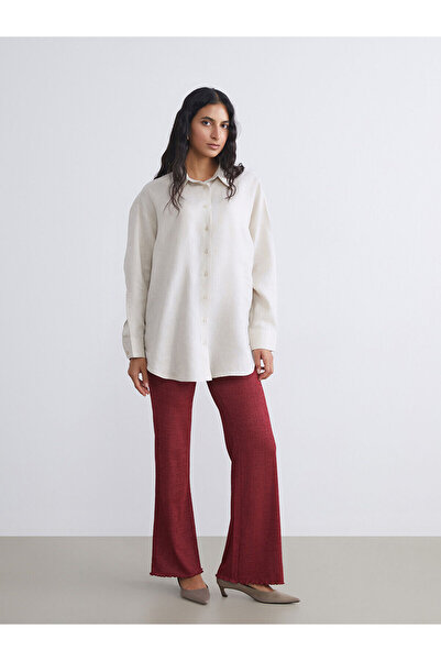 LC Waikiki Elastic Waist Textured Women's Trousers