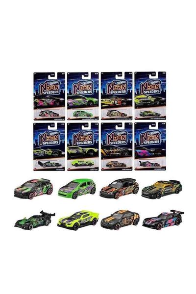 mattel Hot Wheels Neon Speeders Assorted HLH72 – 1:64 Glow Die-Cast Cars, Ages 4+