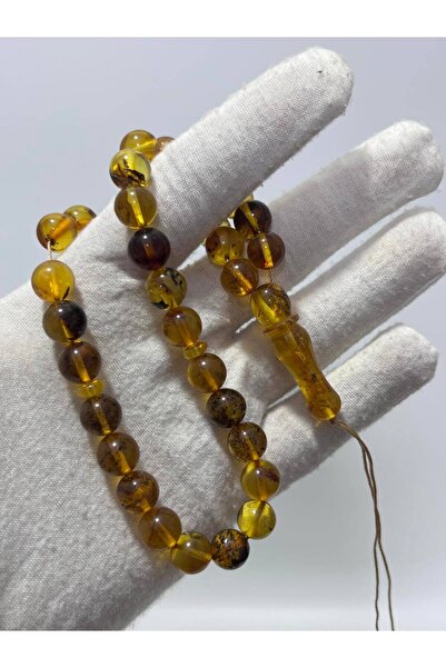 Hasyılmaz Su Damlası Doğal Kaya Damla Kehribar Tesbih 33lük 17,53 Gram