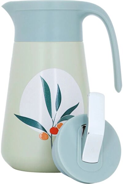 Gloria Glass Thermos, 1 liter, plastic outer shell - green