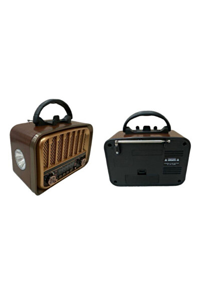 ataşbey RT-676 Retro Radyo Bluetooth Hoparlör – USB/SD , 3 Bant Radyo, Taşına...