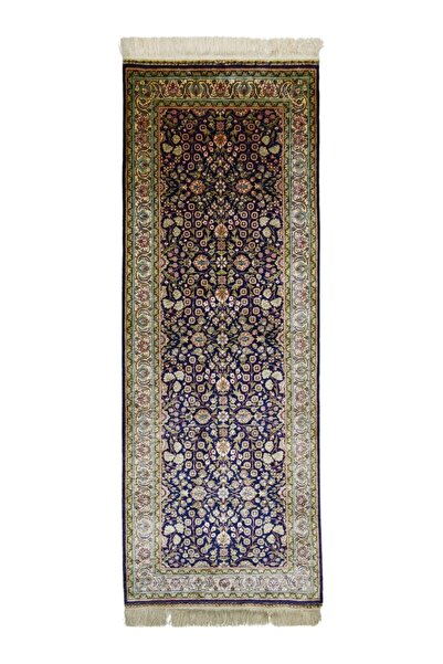 Handmade Saf İpekten El Dokuma Kayseri Halısı Yolluk 87x218 cm (1.9 m²)
