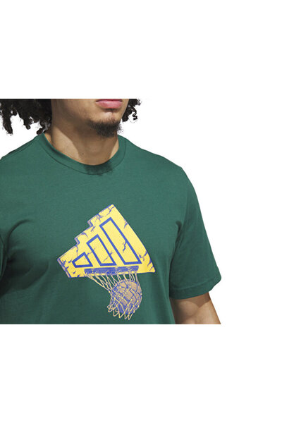 adidas Fdn Illustr Tee Men's Basketball T-Shirt Jx1739 Green