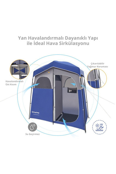 KINGCAMP Marasusa II Double Çiftli Duş ve Tuvalet Çadırı Blue
