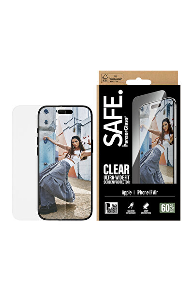 Panzer Glass واقي شاشة آمن فائق الاتساع لهاتف iPhone 17 Air - شفاف