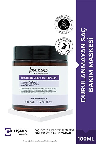 By Nini قناع الشعر سوبرفود للعناية بالشعر - مغذي، مُرمم، قناع للعناية بالشعر ...