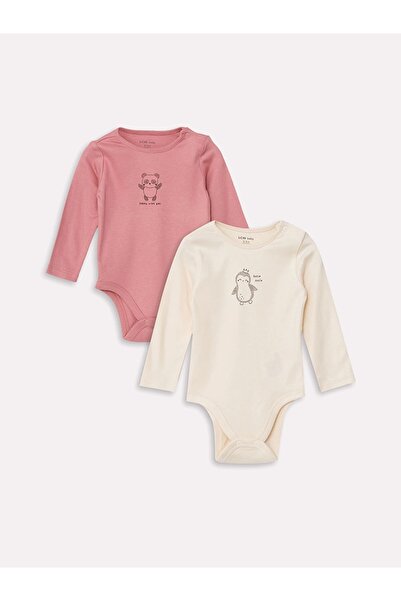 LC Waikiki بدلة أطفال LCW ذات ياقة دائرية باللون الوردي للفتيات الصغيرات مكون...