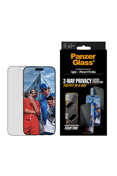 Panzer Glass واقي شاشة بإطار أسود ومقاس واسع للغاية لهاتف iPhone 17 Pro Max -...