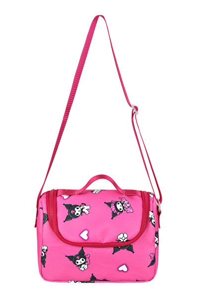 BLACK Kuromi Patterned Triple Children's Primary School Bag (Bag.Thermal Nutrition.Pencil Holder)