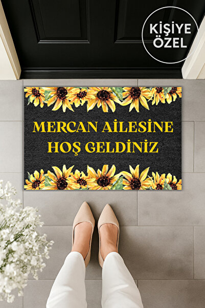 Dormot سجادة أمام الباب بتصميم اسمك مطبوعة رقميًا حديثًا مقاس 70x45 سم