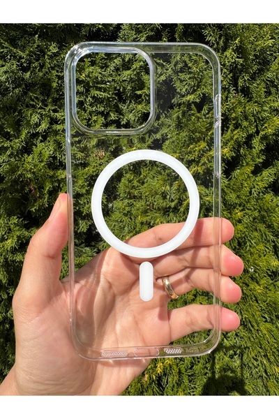 Deppo Trend iPhone 15 Pro Max Uyumlu Kılıf Sert Sararmaz Magsafe Kamera Kenar...