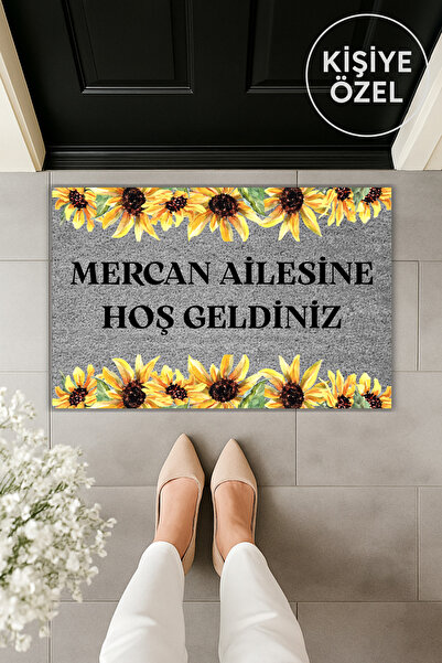 Dormot سجادة مطبوعة رقمية حديثة باللون الرمادي على الباب الأمامي مقاس 70 × 45 سم