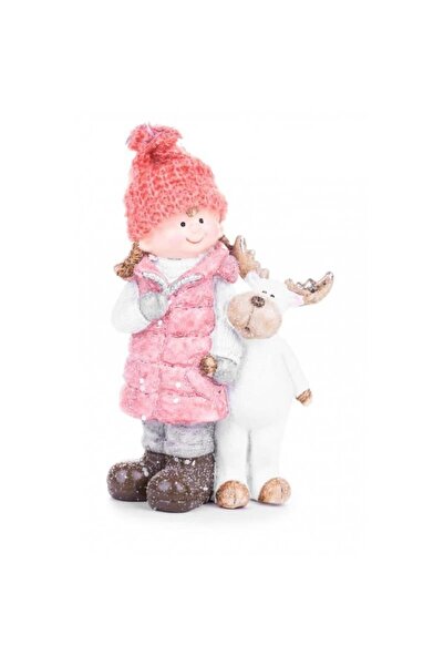 Strend Pro Χειμερινή διακόσμηση, κεραμικό, πρόσωπο με λευκό τάρανδο, 13,5x7,5...