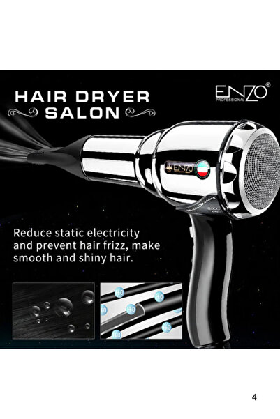 Enzo Professional Enzo EN-3001C Metal Master | Professional Steel Body Hair Dryer 3300W
