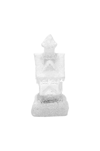 Strend Pro Decorațiune de Crăciun, PE, căsuță cu sclipici, LED, 2xAA, 9.5x9.5...