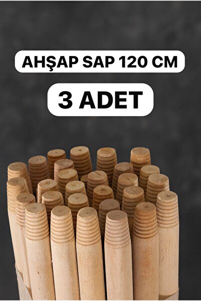 MG HOME 3 Adet Ahşap Sap 120 Cm ☀️ Çekpas Sopası Süpürge Ucu Temizlik Sopası ...