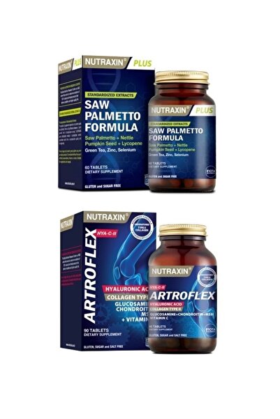 Nutraxin تركيبة Saw Palmetto - 60 قرصًا + سلسلة Hya C-II Glucosamine - 90 قرصًا