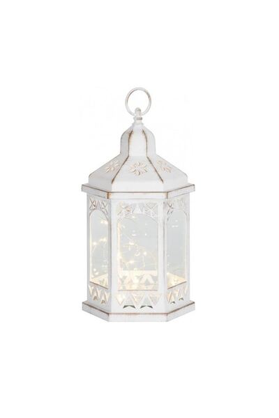 Magic Home Διακοσμητικό φανάρι, πλαστικό, LED, λευκό, 3xAAA, 18x15x32 cm, Mag...