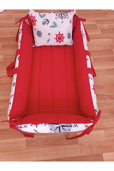 SARIYILDIZ BABYNEST Pusulalı Kırmızı Kare Bebek Yatağı