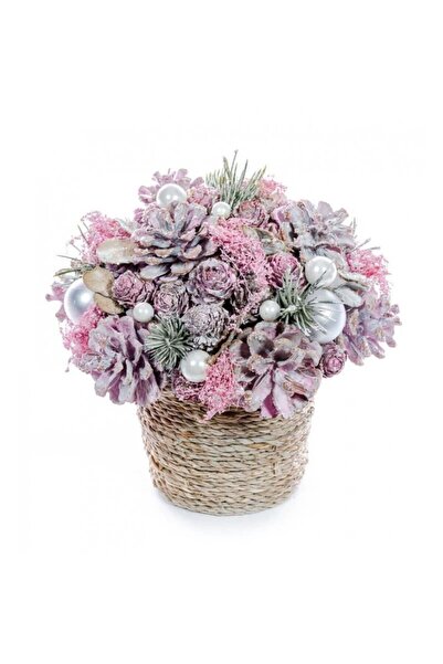 Strend Pro Χριστουγεννιάτικη διακόσμηση, καλάθι με λουλούδια και κώνο από έλα...