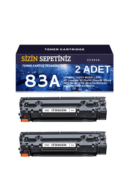 HP M125a M127fw M201dw İçin 83A CF283A Muadil Toner 2Lİ