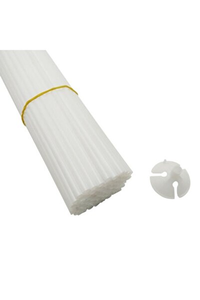 Tim Set 100 Bete cu Rozete pentru Baloane, Suporturi de plastic, 40 cm, Transparente