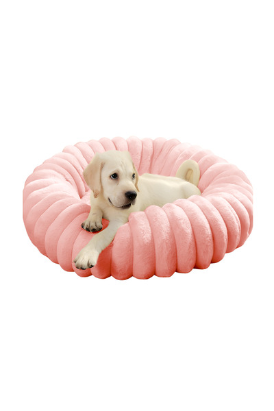 Teno Teno® Pet Bed, padded, soft, fluffy and warm, for dogs and cats, diameter 40 cm, pink