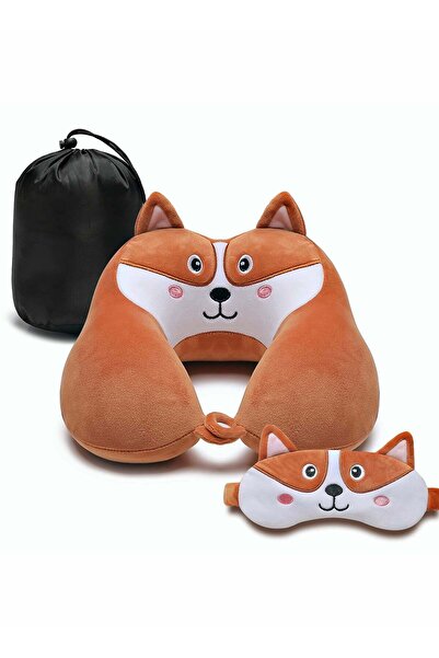 Generic SYOSI Travel Pillow for Kids and Adults Cute Animal Memory Foam Neck Pillow with Soft Fleece Cover