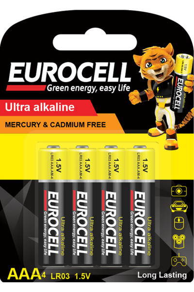 EUROCELL بطارية قلوية فائقة AAA4(LR03 1.5 فولت)