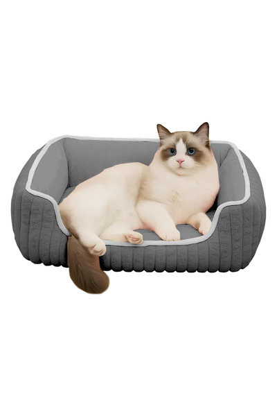 Teno Teno® Pet Bed, padded, soft, fluffy and warm, for dogs and cats, size L, gray