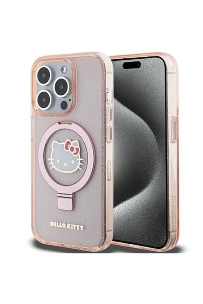 SOFAL Carcasă din poliuretan Hello Kitty pentru iPhone 15 Pro (roz)