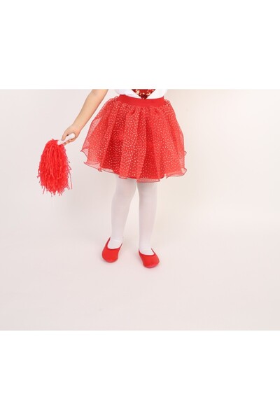SLOBODA Girl's Red Misnelli Skirt with Elastic Dots, Showing April 23, May 19, August 30