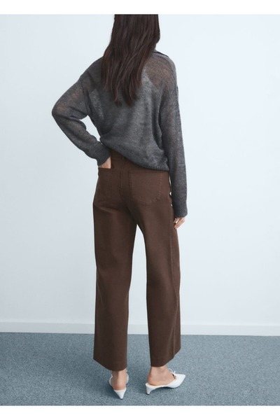 MANGO Woman Yüksek belli wideleg jean