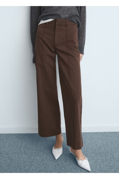 MANGO Woman Yüksek belli wideleg jean