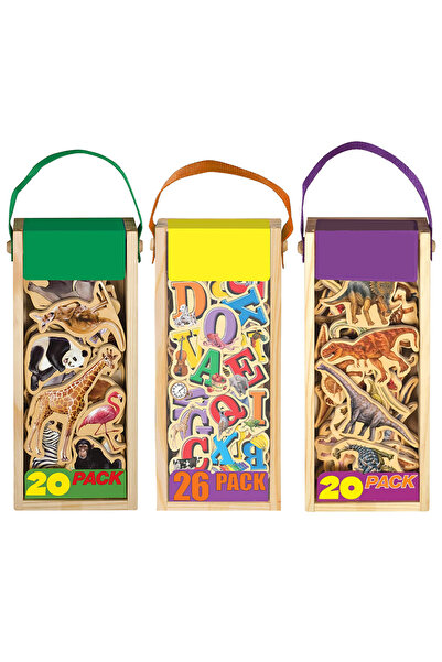 Teno Teno® Wooden Magnet Set, vibrant colors, strong magnet, storage boxes, multicolor